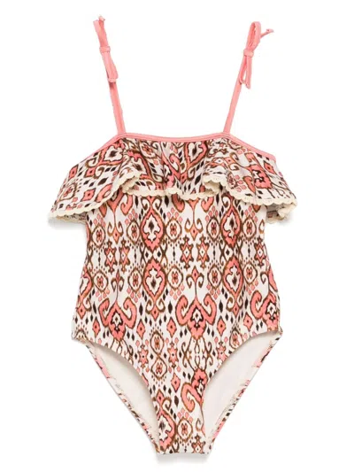 Zimmermann Kids' Trim Frill Swimwear In Neutrals