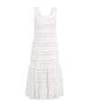 Zimmermann Womens Ivory Square-neck Cut-out Linen Midi Dress In White