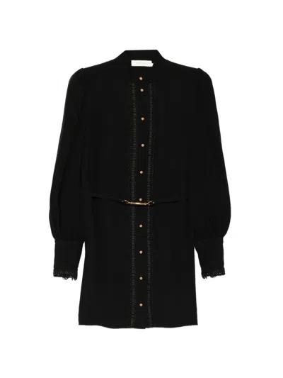 Zimmermann Trimmed Mini Dress In Black