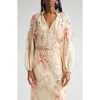 Zimmermann Illuminate Pleated Floral-print Linen And Silk-blend Blouse In Ivory Tropical