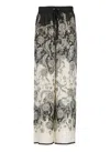 Zimmermann Relaxed Floral Print Trousers With Elasticated Waistband In Black