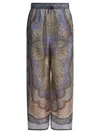 Zimmermann Wanderlust Patterned Wide-leg Silk Trousers In Multi