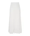 Zimmermann White Crush Embroidered Midi Skirt In White