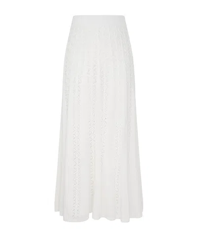 Zimmermann Women's Wylie Knitted Midi Skirt In White