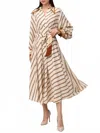 Zimmermann Tuck Midi Shirt Dress In Cream Chain In Multi