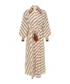 Zimmermann Tuck Midi Shirt Dress In Cream Chain In Nude