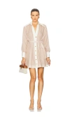 Zimmermann Hypnotic Tuck Belted Mini Shirt Dress In Neutral