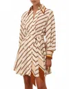 Zimmermann Tuck Shirt Mini Dress In Cream Chain In Neutral