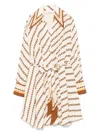 Zimmermann Tuck Shirt Mini Dress In Neutrals