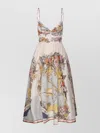 Zimmermann Tallow Linen Midi Dress In Neutral