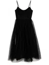 Zimmermann Tulle Corset Midi Dress In Black In Black