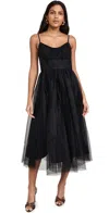 Zimmermann Tulle Corset Midi Dress In Black In Black