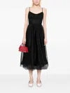 Zimmermann Tulle Corset Midi Dress In Black In Black