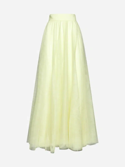 Zimmermann Tulle Maxi Skirt In Lemon