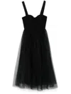 Zimmermann Flocked Polka Dot Tulle Midi Dress In Black