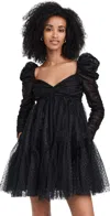 ZIMMERMANN TULLE RUCHED MINI DRESS BLACK