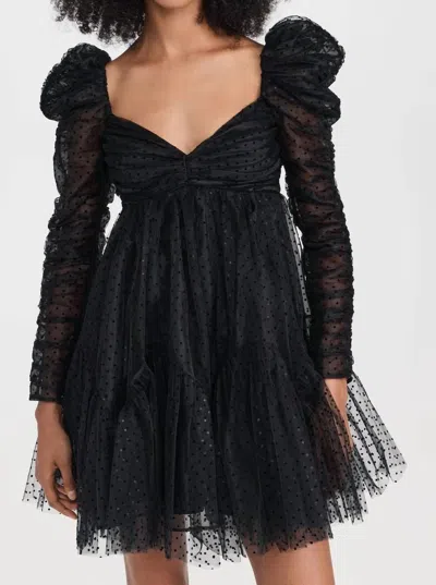 ZIMMERMANN TULLE RUCHED MINI DRESS IN BLACK