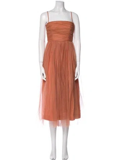 Pre-owned Zimmermann Tulle Strapless Midi Dress Midi Length Dress W/ Tags In Brown
