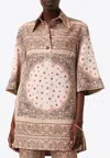 Zimmermann Lapel Short-sleeved Polo Shirt In Multicolor