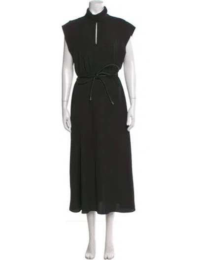 Pre-owned Zimmermann Turtleneck Long Dress In Black