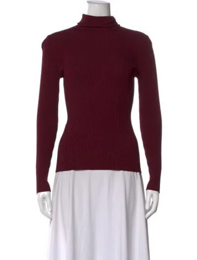Pre-owned Zimmermann Turtleneck Sweater In Burgundy