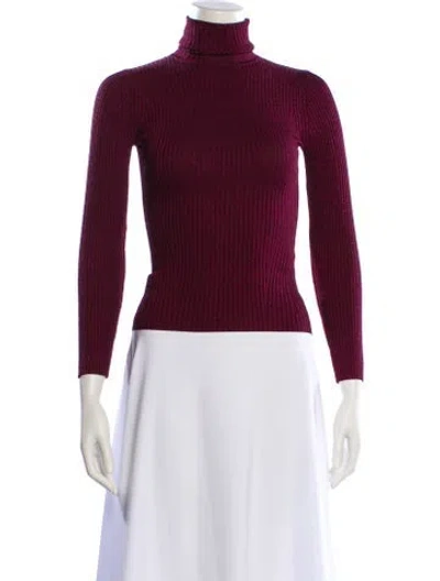 Pre-owned Zimmermann Turtleneck Three-quarter Sleeve Top In Red