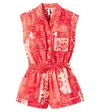 Zimmermann Cotton Lucky Kids Pocket Playsuit In Red