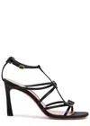 Zimmermann Tux 85 Bow-embellished Satin Sandals In Black