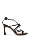 Zimmermann Tux 85 Bow-embellished Satin Sandals In 黑色
