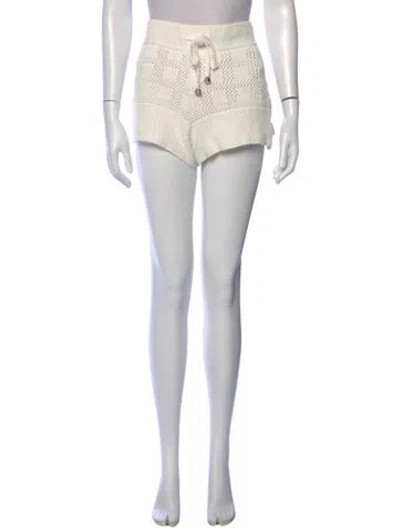 Pre-owned Zimmermann Tweed Pattern Mini Shorts In Neutral