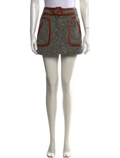 Pre-owned Zimmermann Tweed Pattern Mini Skirt In Neutrals