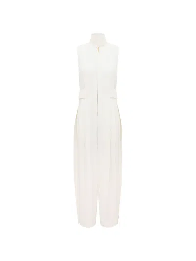 Zimmermann Twill Luna Jumpsuit In White
