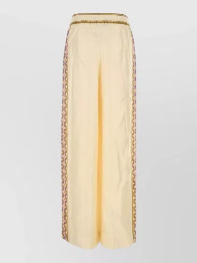 Zimmermann Twill Luna Wide Leg Pant Side Detailing In Multi
