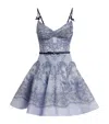 Zimmermann Crush Embellished Velvet-trimmed Printed Linen And Silk-blend Mini Dress