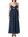 Zimmermann Front Twist Long Dress In Blue