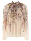 Zimmermann Twisted Romance Blouse In Multi