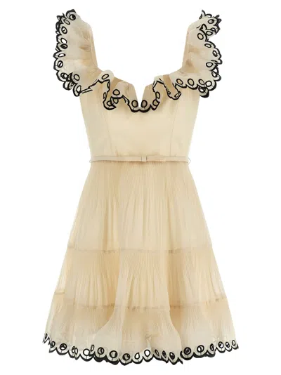 Zimmermann Twisted Romance Dress In Gold