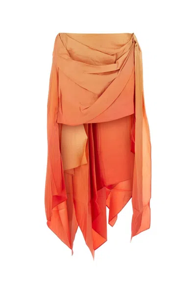 ZIMMERMANN TWO-TONE SILK TRANQUILLITY MINI SKIRT