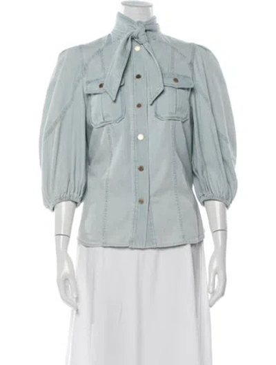 Pre-owned Zimmermann Utility Jacket W/ Tags In Blue