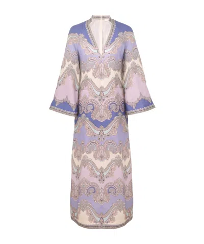 Zimmermann Maxine Tunic Midi Dress Cornflower Paisley In Multi