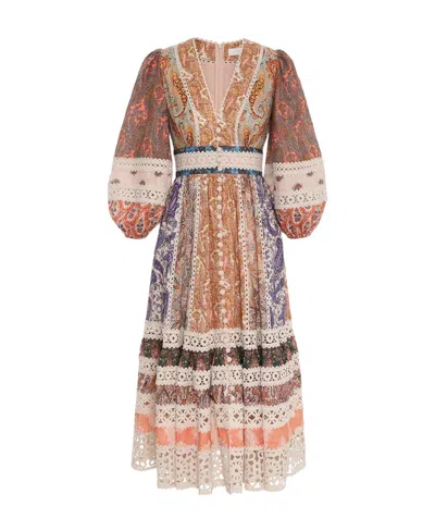 Zimmermann V-neck Dress In Pink