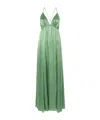 Zimmermann Gathered Silk-satin Maxi Dress In Green