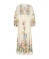 Zimmermann Halliday Midi Wrap Dress With Pockets In Nude