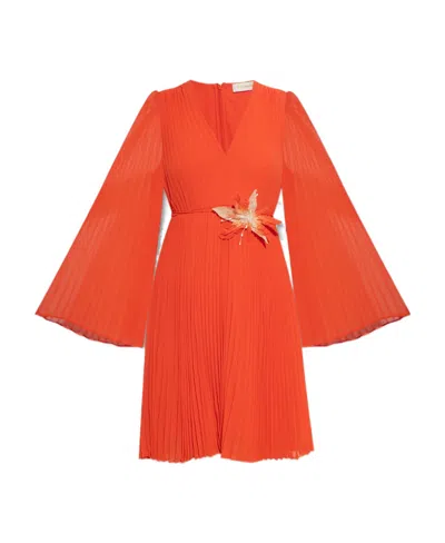 Zimmermann V-neck Long-sleeved Dress In Red