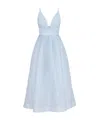 Zimmermann Womens Mint Illuminate V-neck Linen-silk Midi Dress Xs In Blue