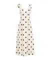 Zimmermann Polka-dot Bow-detail Linen Midi Dress In White