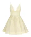 Zimmermann Illuminate Pleated Linen And Silk-blend Mini Dress In Nude