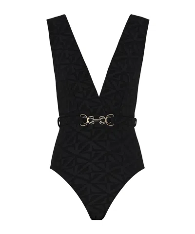 Zimmermann V-neck One-piece Swimsuit In Black