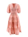 Zimmermann Pleated Midi Dress In Rosa