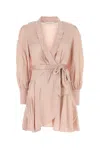 Zimmermann Silk Wrap Mini Dress In Petal